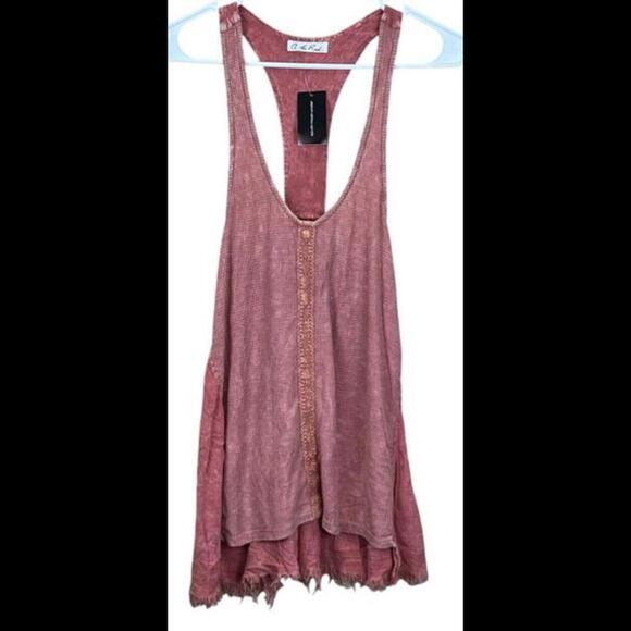 On The Road Tank Top Women's Size XS Rose Waffle Knit Crochet Boho NWT‎ - Picture 1 of 4